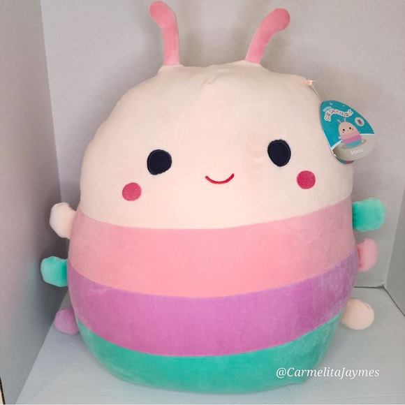 MANU 🐛Rare Striped Caterpillar Silver Tag Original Squishmallow By Kellytoy NWT - Picture 1 of 8